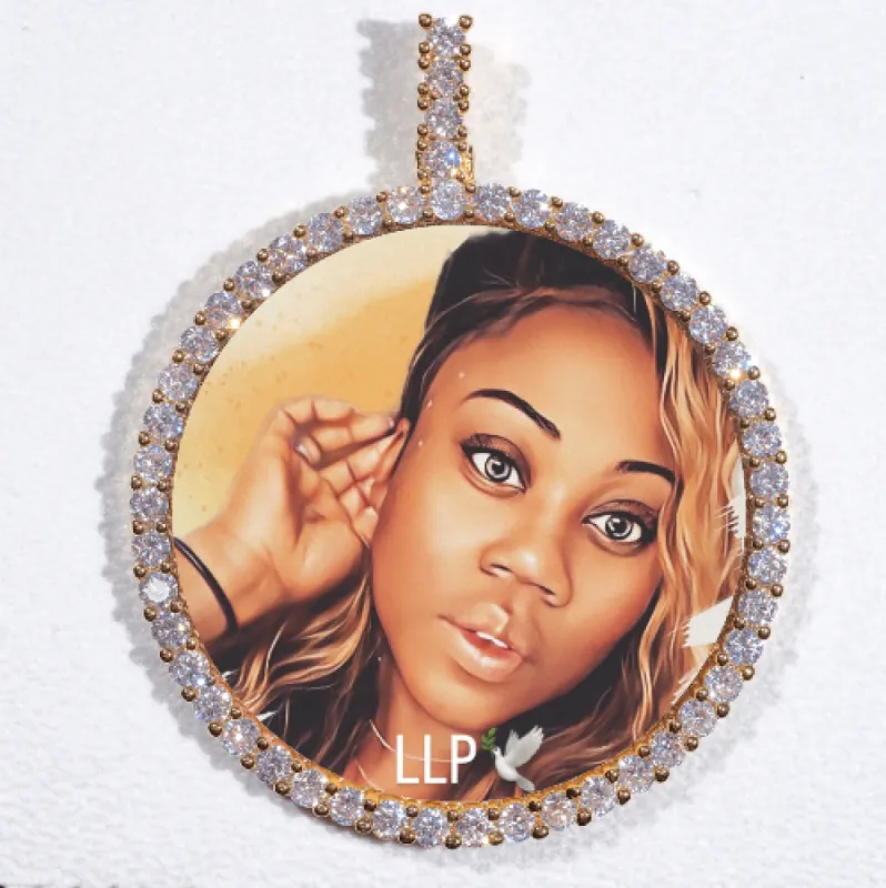 LARGE 3D CIRCLE CUSTOM PICTURE PENDANT sold by The GUU Shop