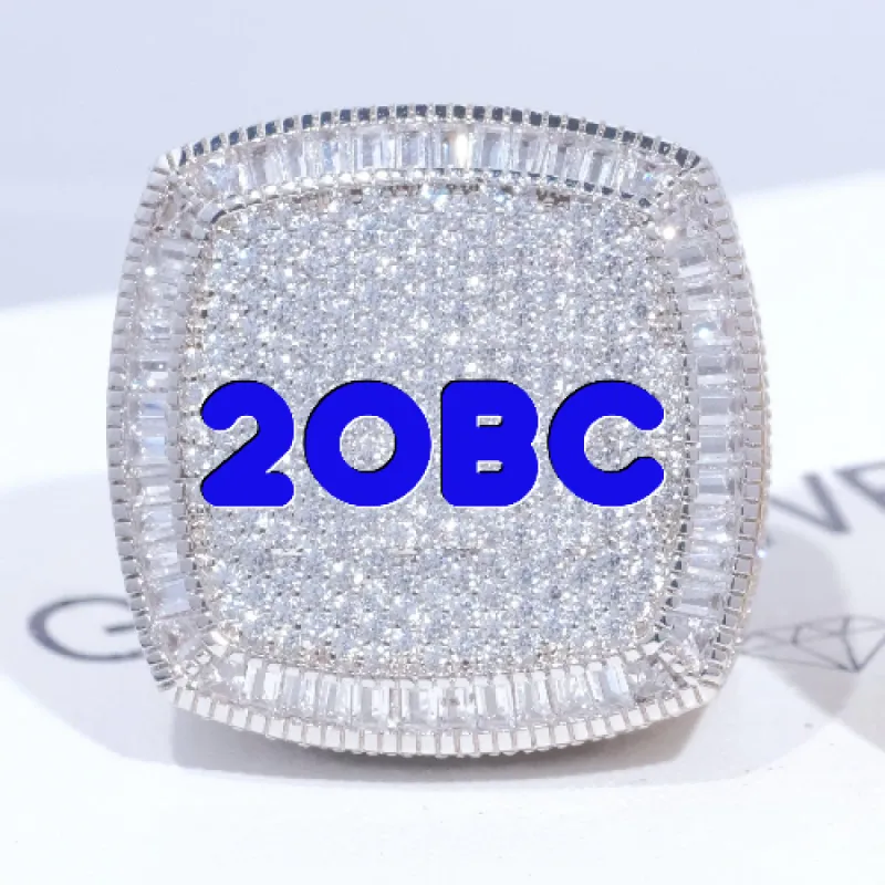 CUSTOM LETTER 3D ICED RING sold by The GUU Shop