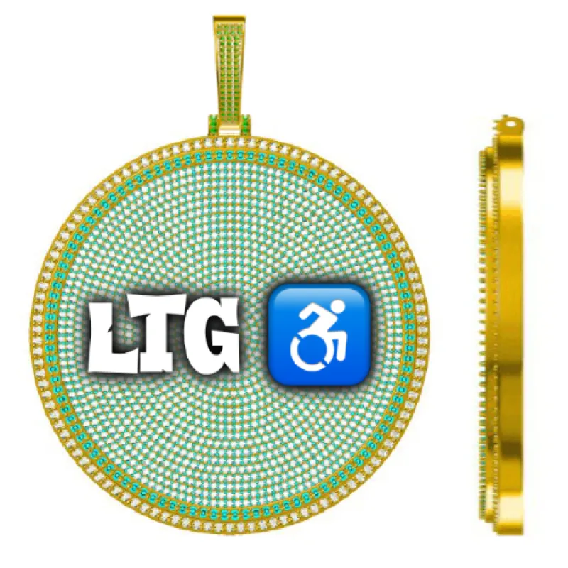 CUSTOM LETTER NECKLACE 3D BIG DISC sold by The GUU Shop