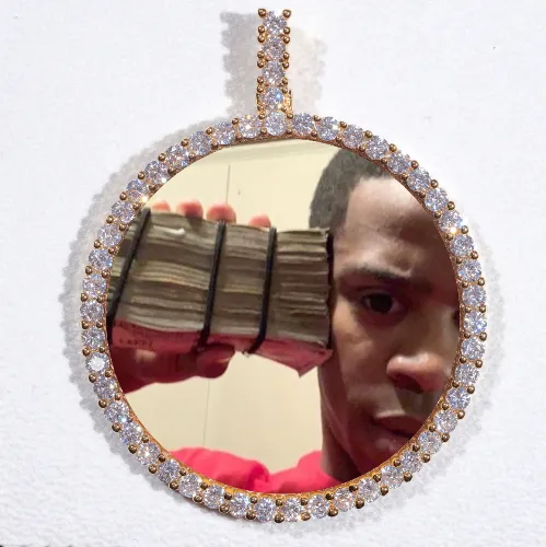 LARGE 3D CIRCLE CUSTOM PICTURE PENDANT sold by The GUU Shop