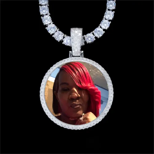925S & VVS Moissanite 3D Circle Custom Picture Pendant sold by The GUU Shop