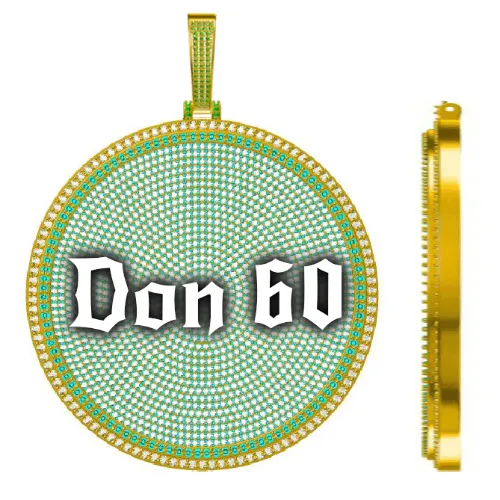 CUSTOM LETTER NECKLACE 3D BIG DISC sold by The GUU Shop