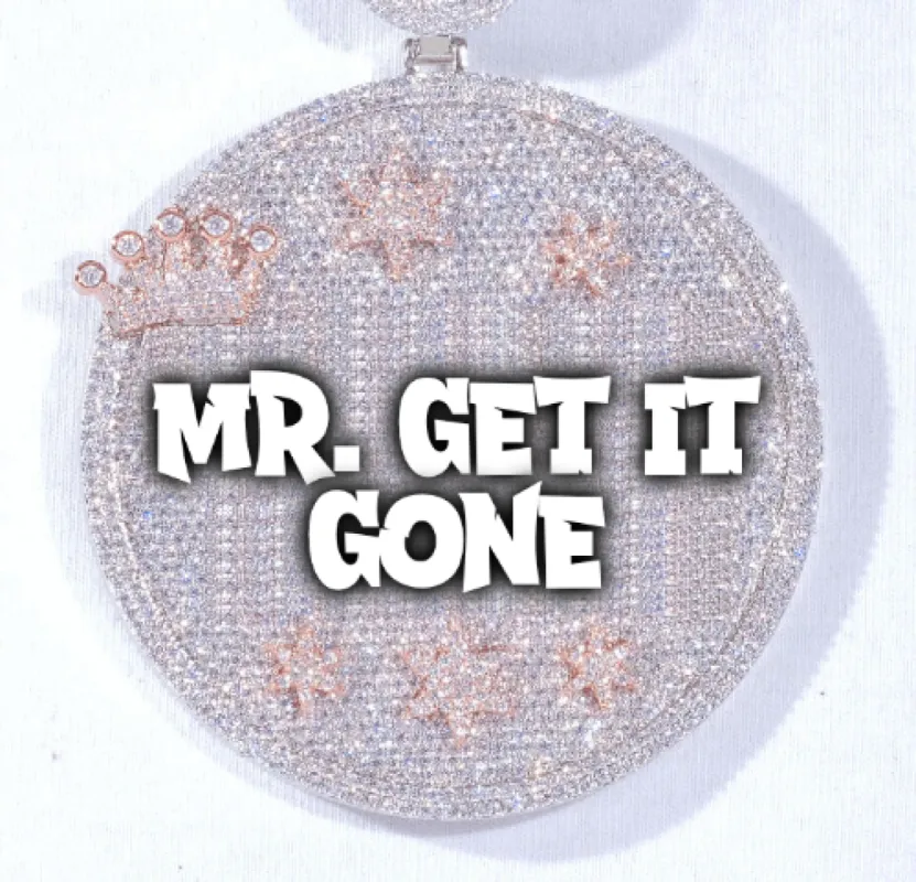 CUSTOM LETTER NECKLACE 3D BIG CROWN DISC sold by The GUU Shop