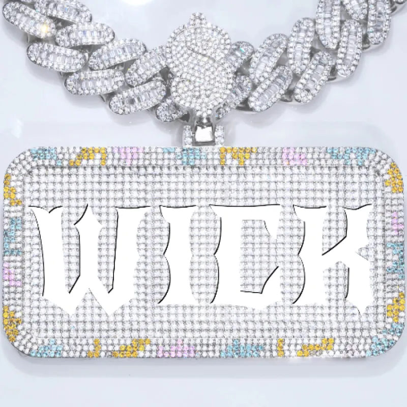 CUSTOM LETTER NECKLACE 3D COLORFUL SQUARE sold by The GUU Shop