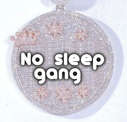 CUSTOM LETTER NECKLACE 3D BIG CROWN DISC sold by The GUU Shop