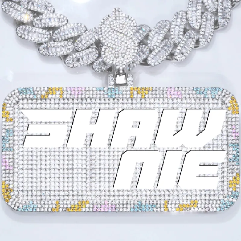 CUSTOM LETTER NECKLACE 3D COLORFUL SQUARE sold by The GUU Shop