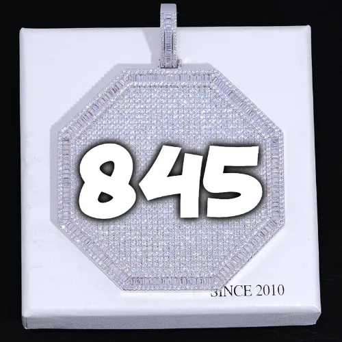 CUSTOM LETTER NECKLACE 3D BIG OCTAGON sold by The GUU Shop