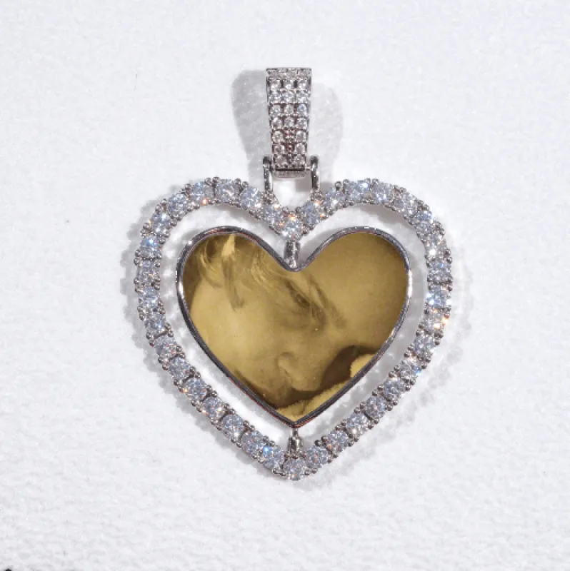3D Spinning 2-Faced Heart Custom Picture Pendant sold by The GUU Shop