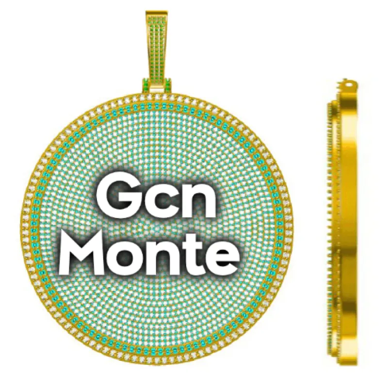 CUSTOM LETTER NECKLACE 3D BIG DISC sold by The GUU Shop