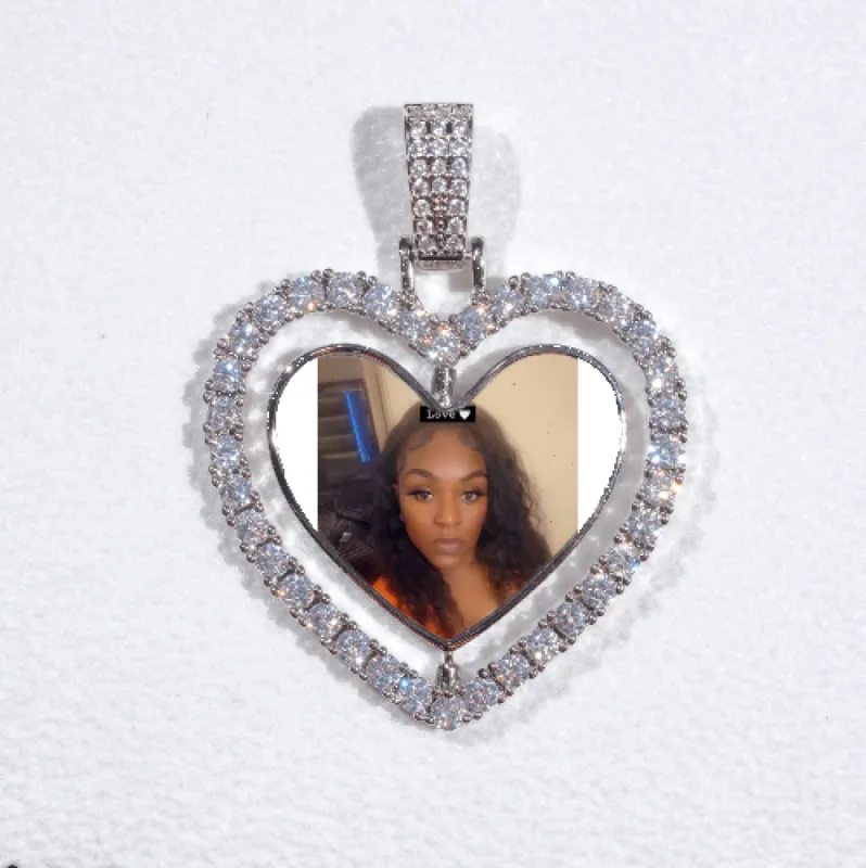 3D Spinning 2-Faced Heart Custom Picture Pendant sold by The GUU Shop