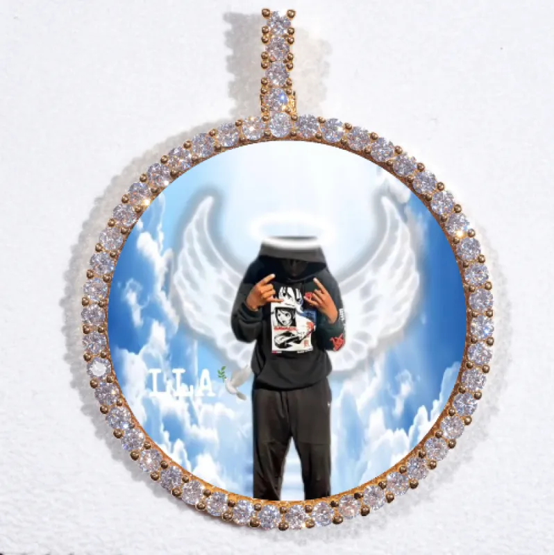 LARGE 3D CIRCLE CUSTOM PICTURE PENDANT made by The GUU Shop