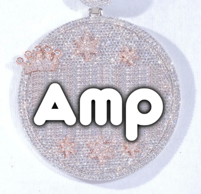 CUSTOM LETTER NECKLACE 3D BIG CROWN DISC made by The GUU Shop