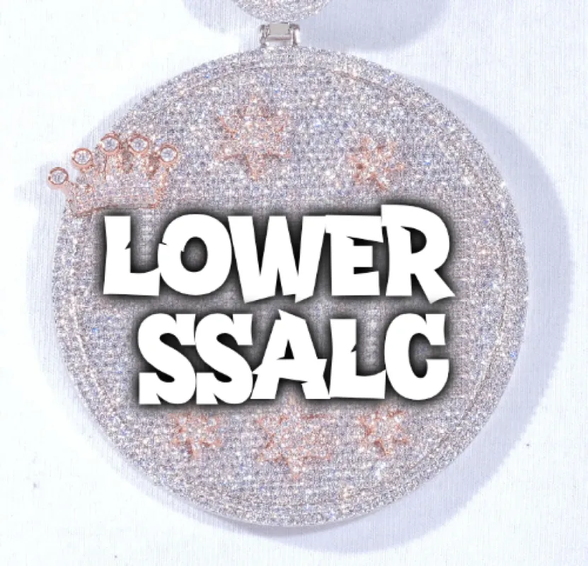 CUSTOM LETTER NECKLACE 3D BIG CROWN DISC sold by The GUU Shop