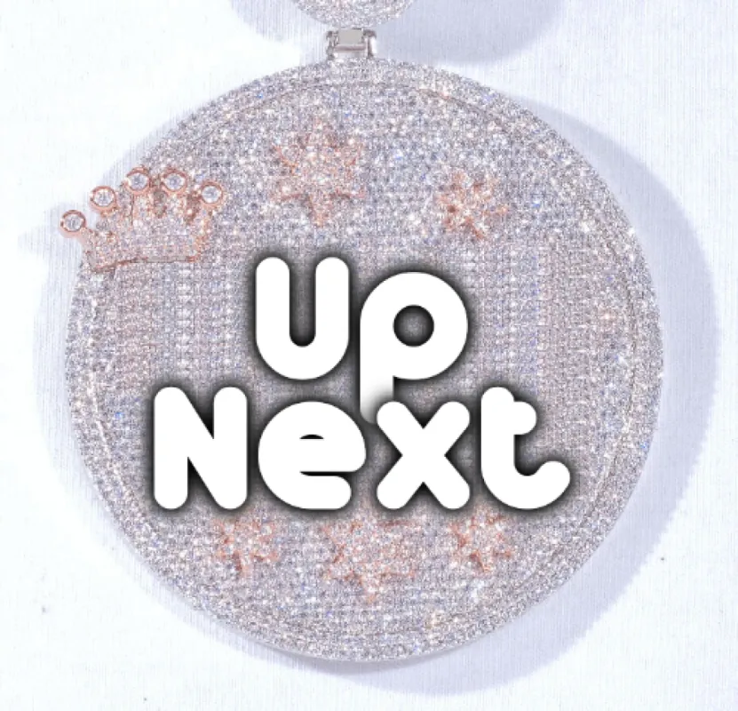 CUSTOM LETTER NECKLACE 3D BIG CROWN DISC sold by The GUU Shop