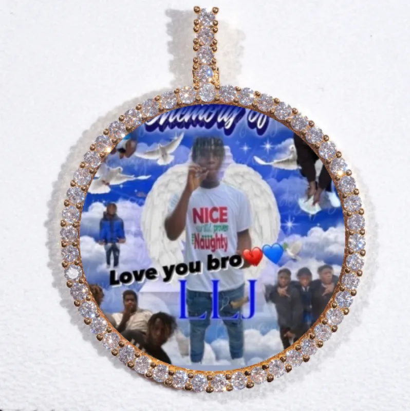 LARGE 3D CIRCLE CUSTOM PICTURE PENDANT sold by The GUU Shop