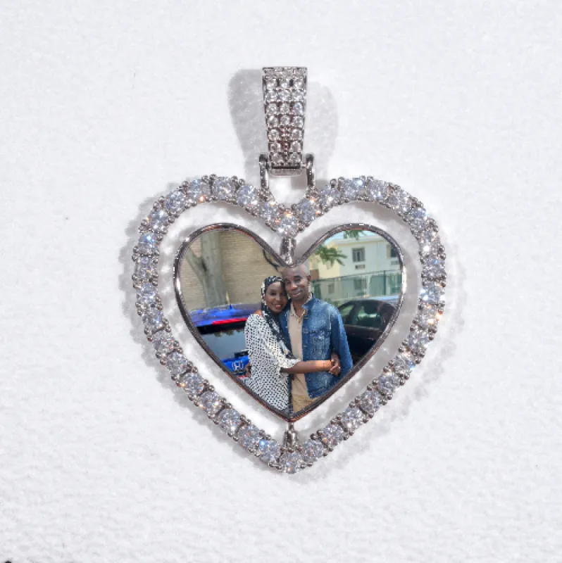 3D Spinning 2-Faced Heart Custom Picture Pendant sold by The GUU Shop