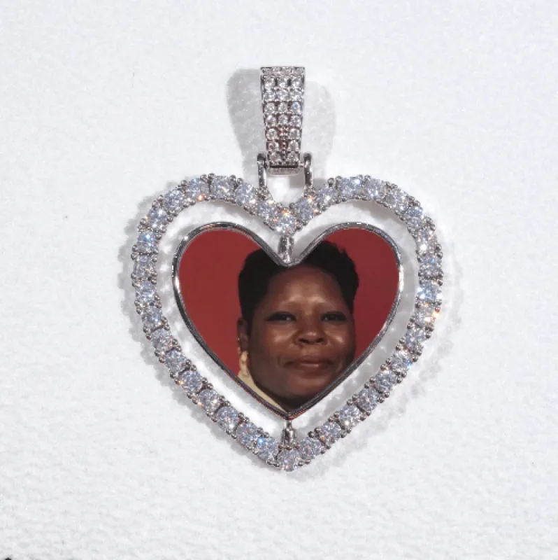 3D Spinning 2-Faced Heart Custom Picture Pendant sold by The GUU Shop