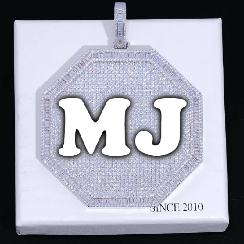 CUSTOM LETTER NECKLACE 3D BIG OCTAGON sold by The GUU Shop