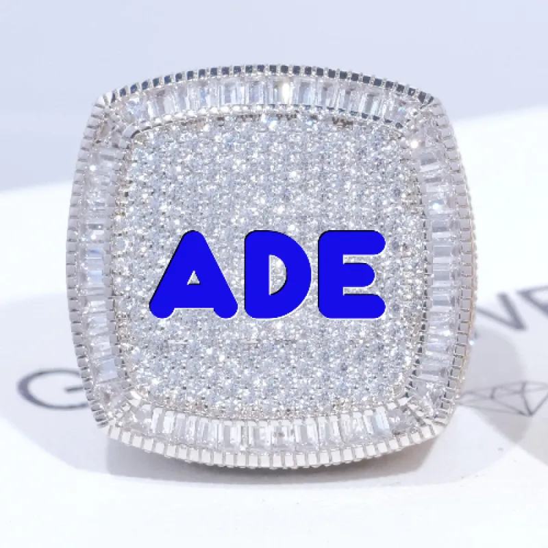 CUSTOM LETTER 3D ICED RING sold by The GUU Shop