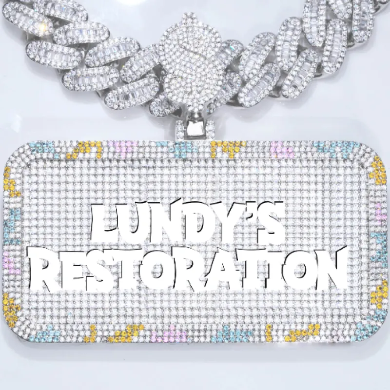 CUSTOM LETTER NECKLACE 3D COLORFUL SQUARE sold by The GUU Shop