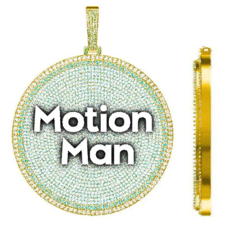 CUSTOM LETTER NECKLACE 3D BIG DISC sold by The GUU Shop