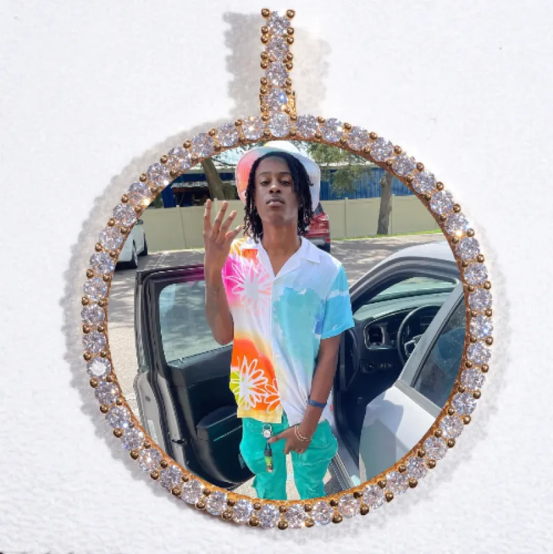 LARGE 3D CIRCLE CUSTOM PICTURE PENDANT sold by The GUU Shop