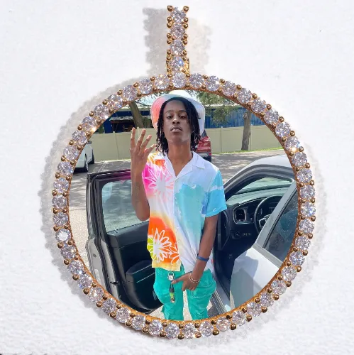 LARGE 3D CIRCLE CUSTOM PICTURE PENDANT sold by The GUU Shop