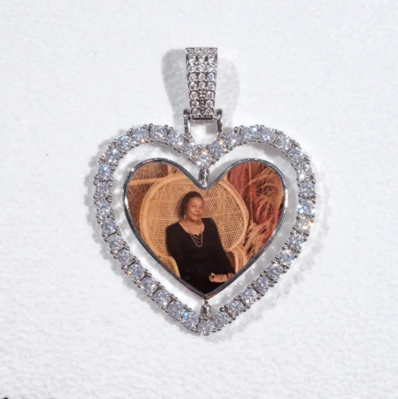 3D Spinning 2-Faced Heart Custom Picture Pendant sold by The GUU Shop