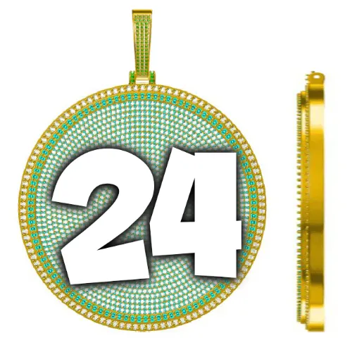 CUSTOM LETTER NECKLACE 3D BIG DISC sold by The GUU Shop