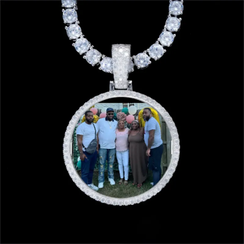 925S & VVS Moissanite 3D Circle Custom Picture Pendant sold by The GUU Shop