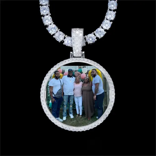 925S & VVS Moissanite 3D Circle Custom Picture Pendant sold by The GUU Shop