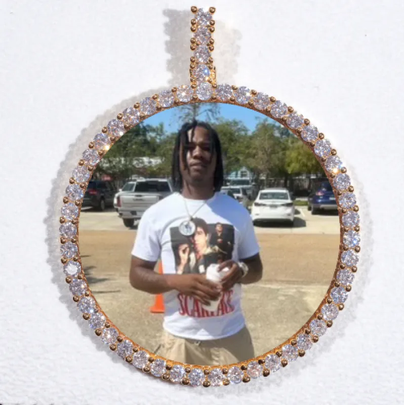 LARGE 3D CIRCLE CUSTOM PICTURE PENDANT sold by The GUU Shop