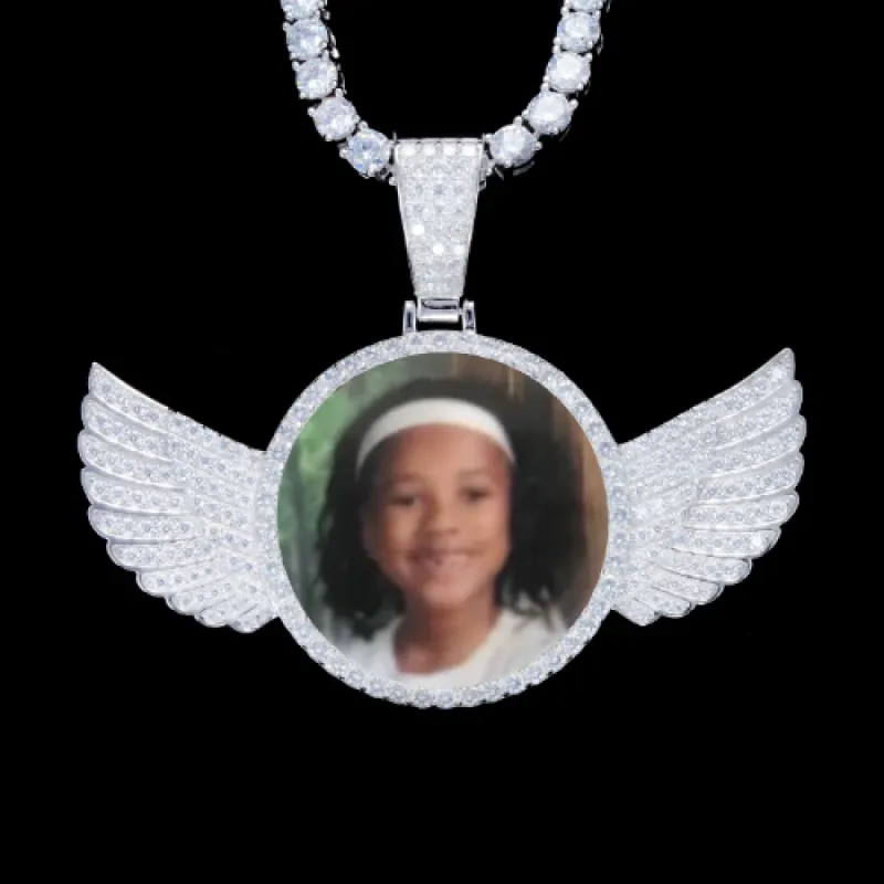 925S & VVS Moissanite 3D Wing Custom Picture Pendant sold by The GUU Shop