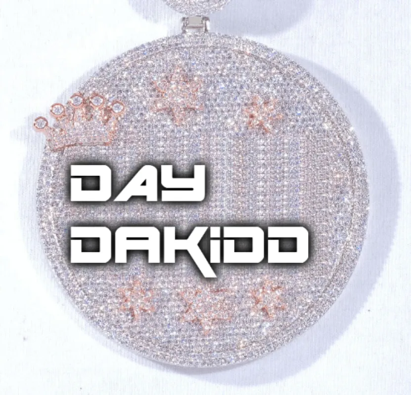 CUSTOM LETTER NECKLACE 3D BIG CROWN DISC sold by The GUU Shop