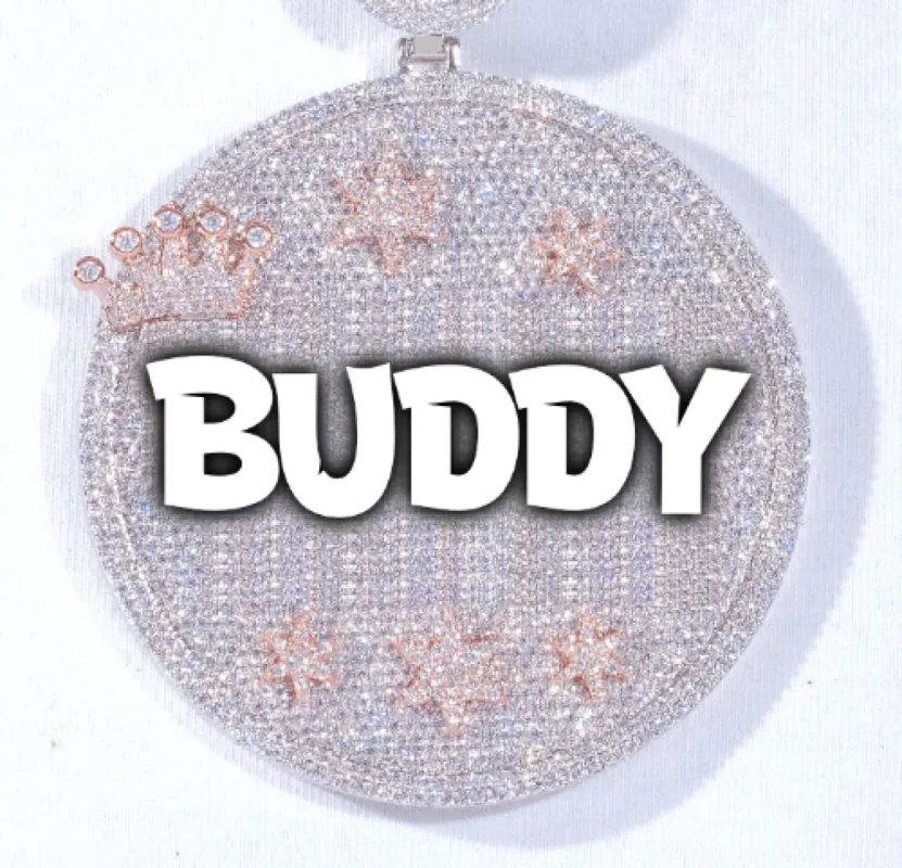 CUSTOM LETTER NECKLACE 3D BIG CROWN DISC sold by The GUU Shop