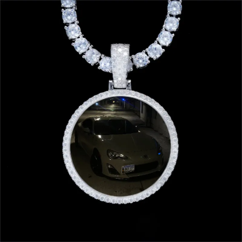 925S & VVS Moissanite 3D Circle Custom Picture Pendant sold by The GUU Shop