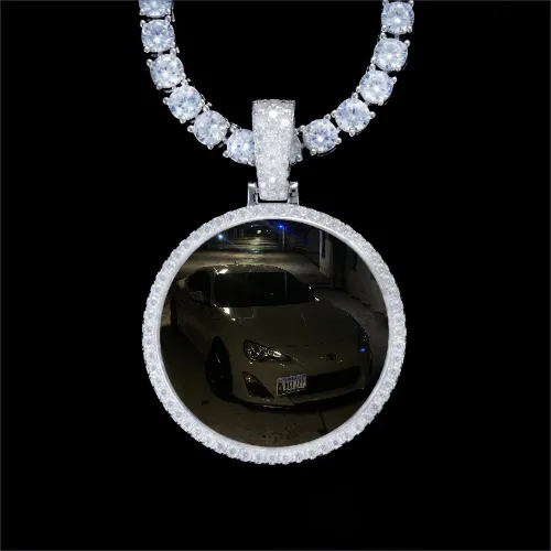 925S & VVS Moissanite 3D Circle Custom Picture Pendant sold by The GUU Shop