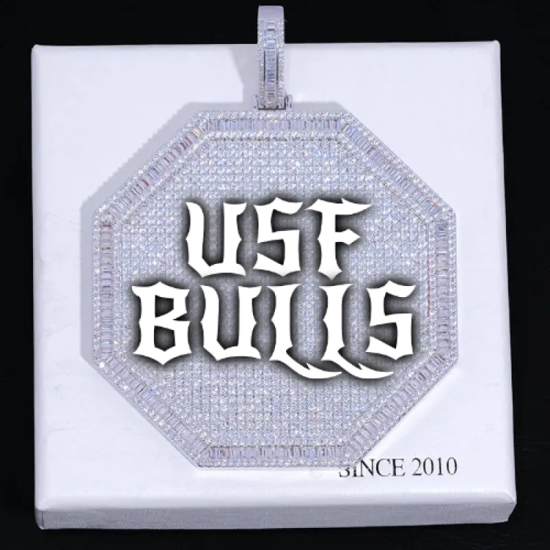 CUSTOM LETTER NECKLACE 3D BIG OCTAGON sold by The GUU Shop