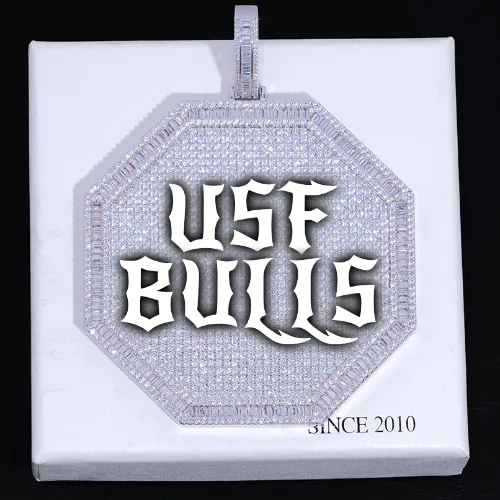 CUSTOM LETTER NECKLACE 3D BIG OCTAGON sold by The GUU Shop