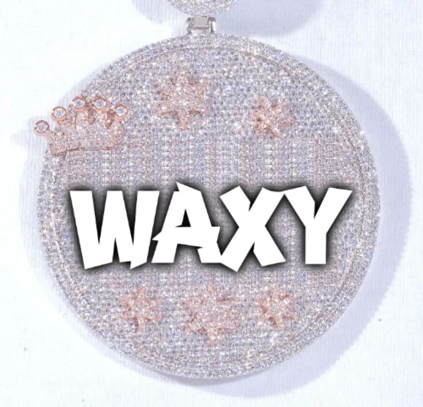 CUSTOM LETTER NECKLACE 3D BIG CROWN DISC sold by The GUU Shop