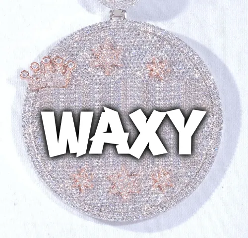 CUSTOM LETTER NECKLACE 3D BIG CROWN DISC sold by The GUU Shop