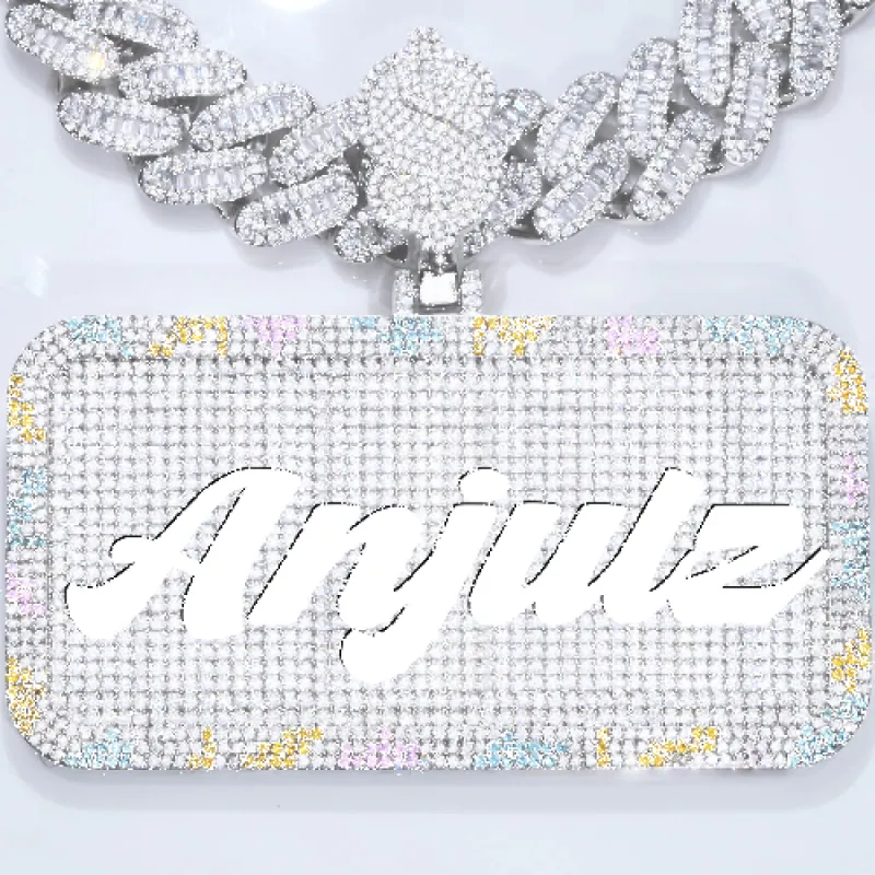 CUSTOM LETTER NECKLACE 3D COLORFUL SQUARE sold by The GUU Shop