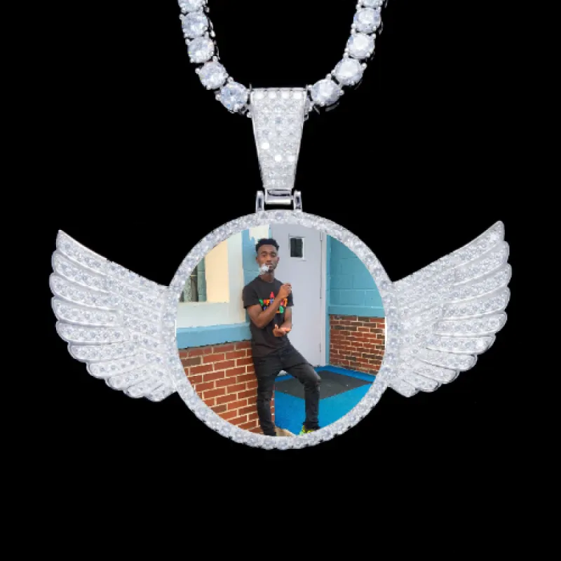 925S & VVS Moissanite 3D Wing Custom Picture Pendant sold by The GUU Shop