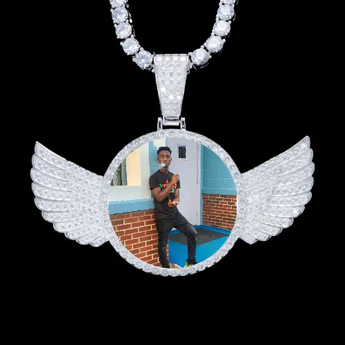 925S & VVS Moissanite 3D Wing Custom Picture Pendant sold by The GUU Shop