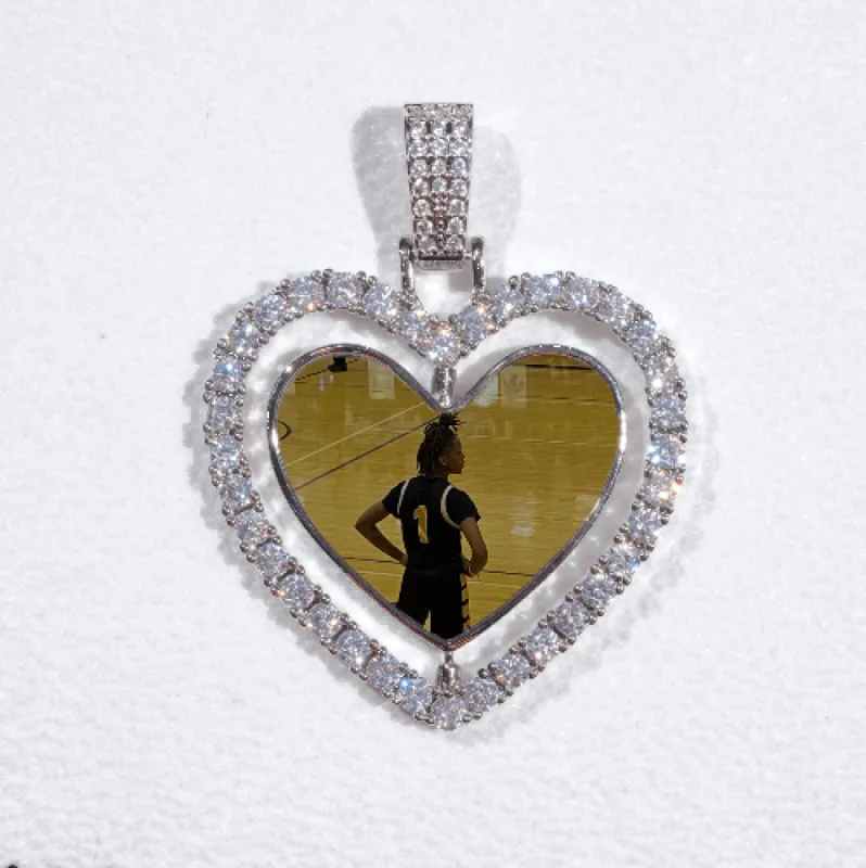3D Spinning 2-Faced Heart Custom Picture Pendant sold by The GUU Shop