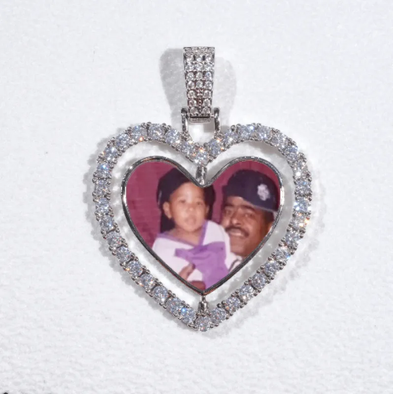 3D Spinning 2-Faced Heart Custom Picture Pendant sold by The GUU Shop