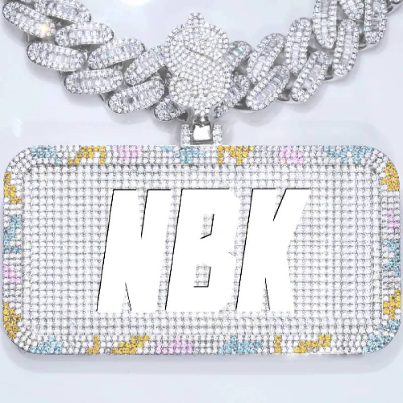 CUSTOM LETTER NECKLACE 3D COLORFUL SQUARE sold by The GUU Shop