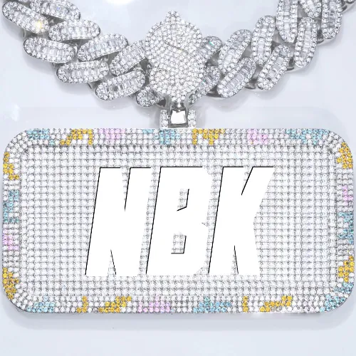 CUSTOM LETTER NECKLACE 3D COLORFUL SQUARE sold by The GUU Shop