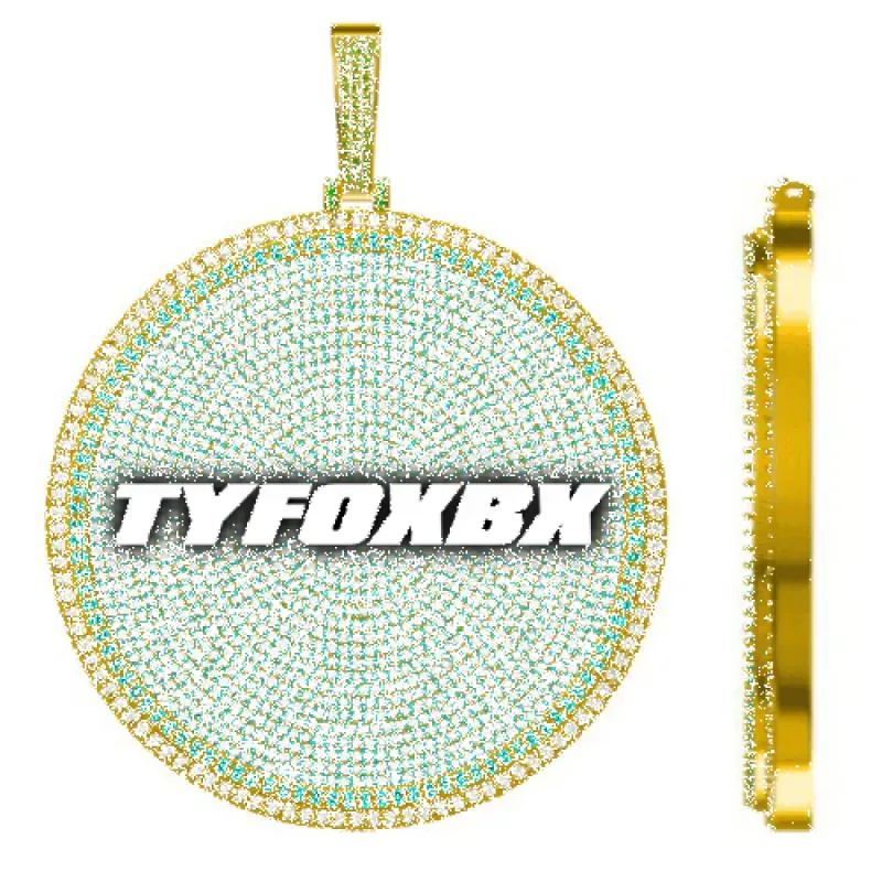 CUSTOM LETTER NECKLACE 3D BIG DISC sold by The GUU Shop