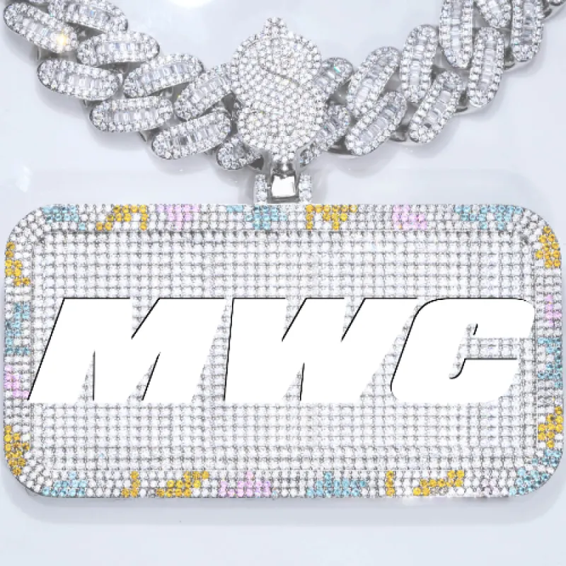 CUSTOM LETTER NECKLACE 3D COLORFUL SQUARE sold by The GUU Shop